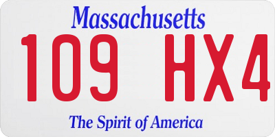 MA license plate 109HX4