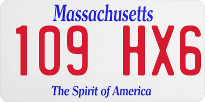 MA license plate 109HX6