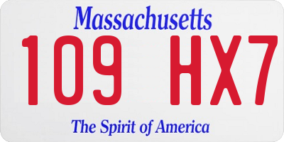 MA license plate 109HX7
