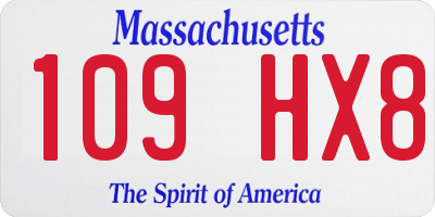 MA license plate 109HX8