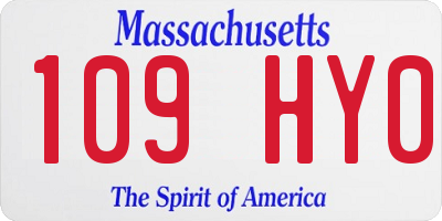 MA license plate 109HY0