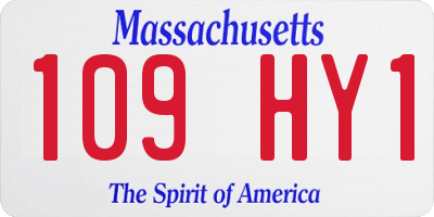 MA license plate 109HY1