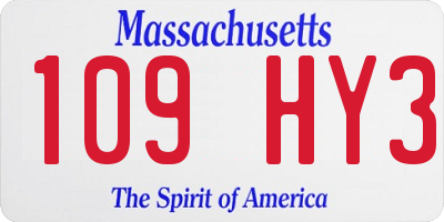 MA license plate 109HY3