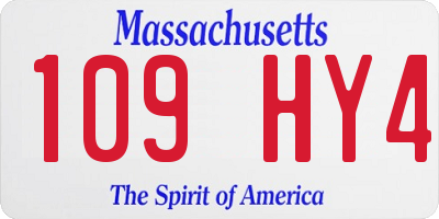 MA license plate 109HY4