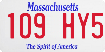 MA license plate 109HY5