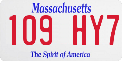 MA license plate 109HY7