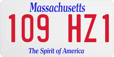 MA license plate 109HZ1