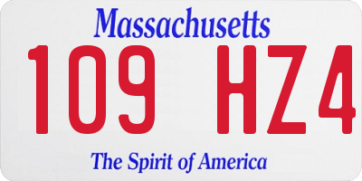 MA license plate 109HZ4