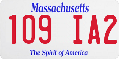 MA license plate 109IA2