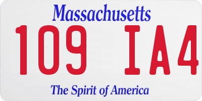 MA license plate 109IA4