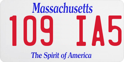 MA license plate 109IA5