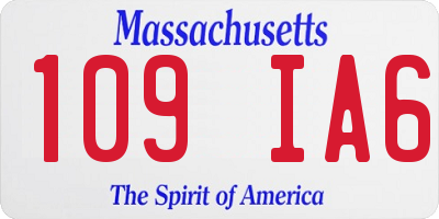 MA license plate 109IA6