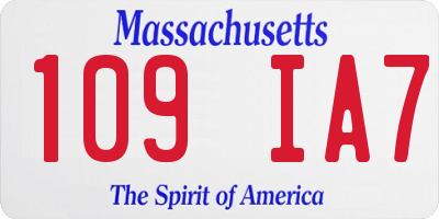 MA license plate 109IA7