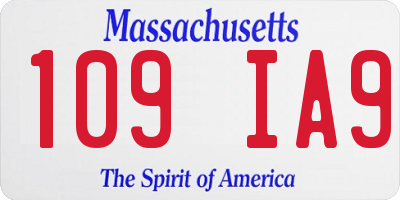 MA license plate 109IA9