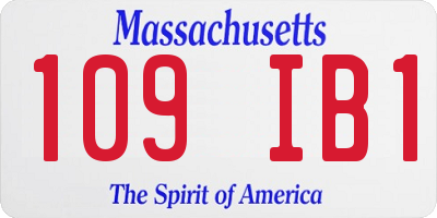 MA license plate 109IB1