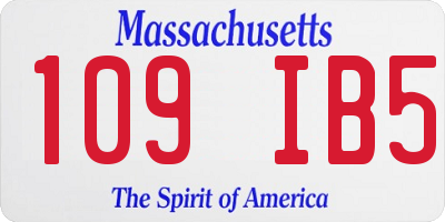 MA license plate 109IB5