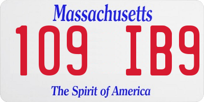 MA license plate 109IB9