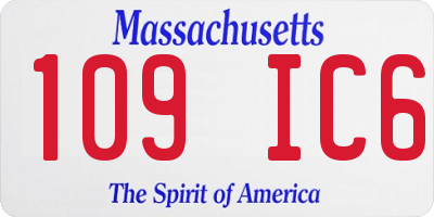MA license plate 109IC6