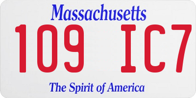MA license plate 109IC7