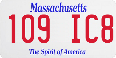 MA license plate 109IC8