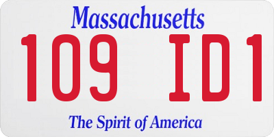 MA license plate 109ID1