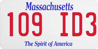 MA license plate 109ID3