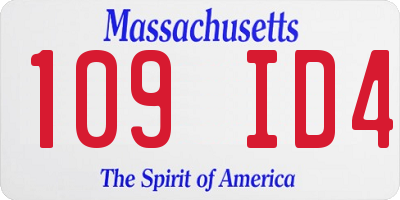 MA license plate 109ID4