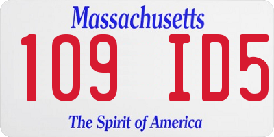 MA license plate 109ID5