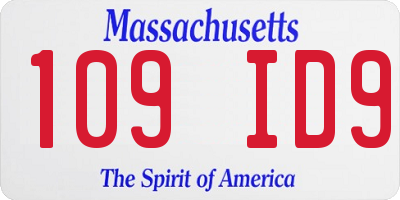 MA license plate 109ID9