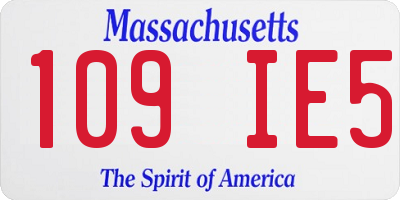 MA license plate 109IE5