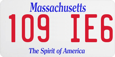 MA license plate 109IE6