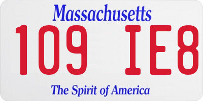 MA license plate 109IE8