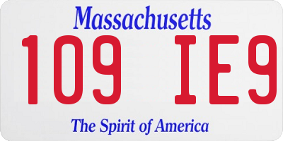 MA license plate 109IE9