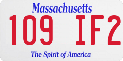 MA license plate 109IF2