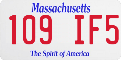 MA license plate 109IF5