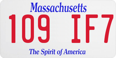 MA license plate 109IF7