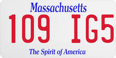 MA license plate 109IG5
