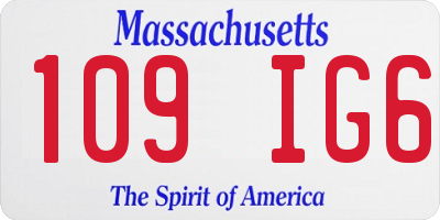 MA license plate 109IG6