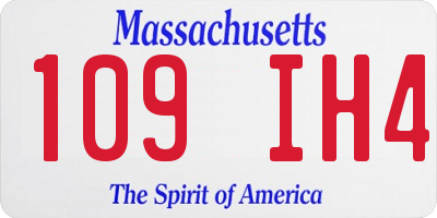 MA license plate 109IH4