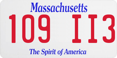 MA license plate 109II3