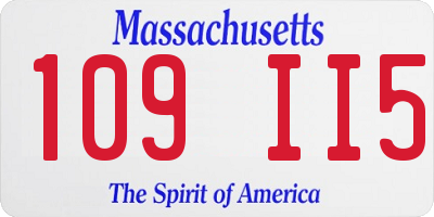 MA license plate 109II5