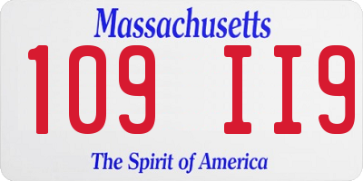 MA license plate 109II9