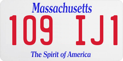 MA license plate 109IJ1
