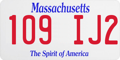 MA license plate 109IJ2