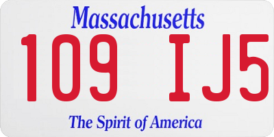 MA license plate 109IJ5