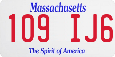MA license plate 109IJ6