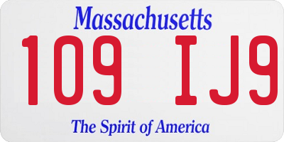 MA license plate 109IJ9