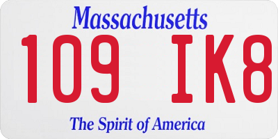 MA license plate 109IK8