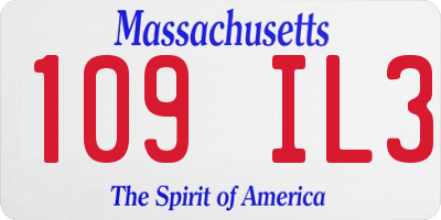 MA license plate 109IL3
