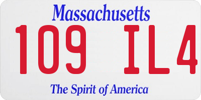 MA license plate 109IL4